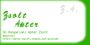 zsolt apter business card